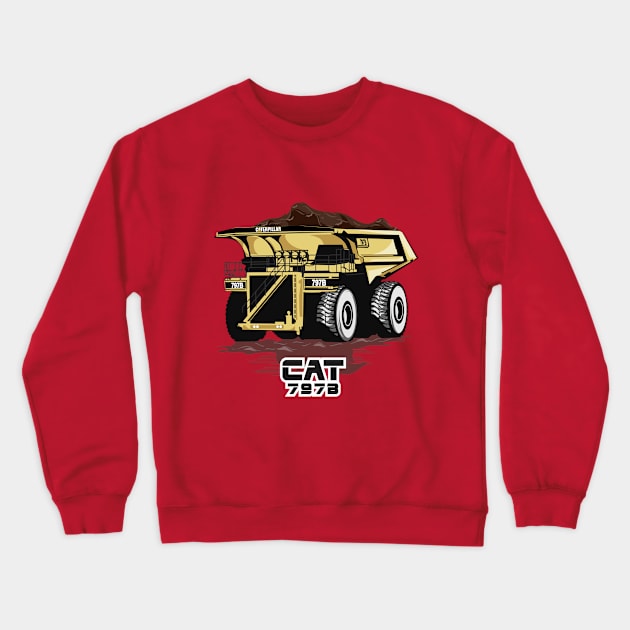 Caterpillar 797B Crewneck Sweatshirt by damnoverload